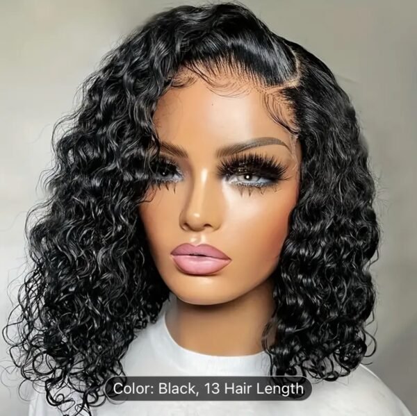 200% Density Deep Wavy Curly Short Wig - Image 4