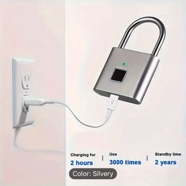 1pc Smart Fingerprint Padlock - Image 3