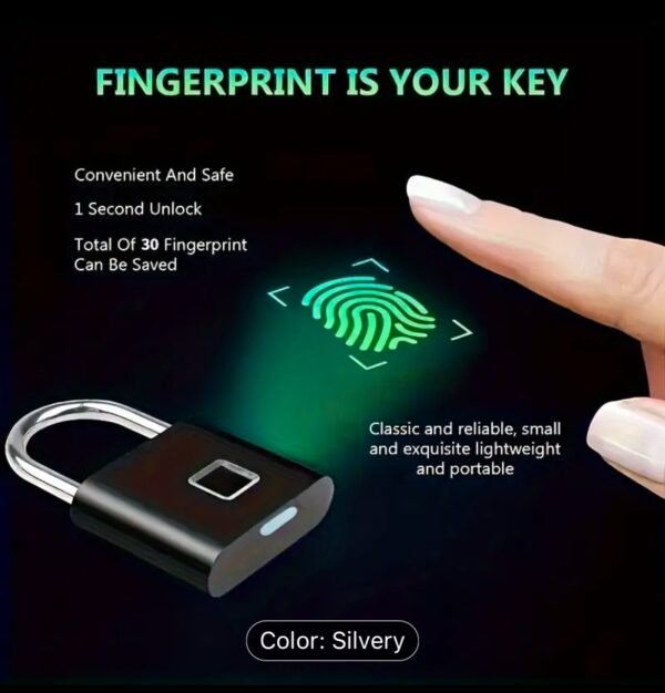 1pc Smart Fingerprint Padlock - Image 8